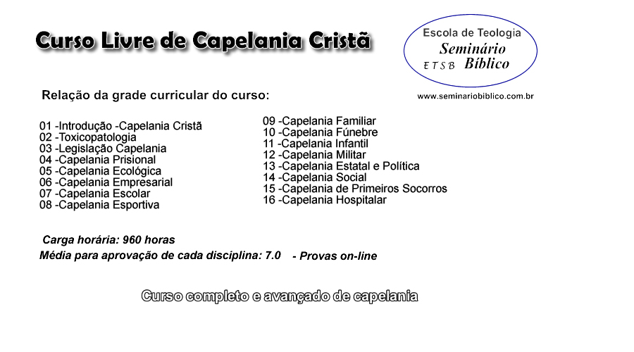 Curso de Capelania Cristã da Escola de Teologia Seminário Bíblico -ETSB