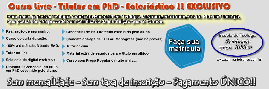 Titulação para PhD Teológico com Certificado e Credencial